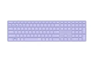 Rapoo E9800M Teclado Compacto Ultafino Inalambrico - Bluetooth y 2.4GHz - Base de Aluminio - Bateria Recargable Ecologica - Color Purpura