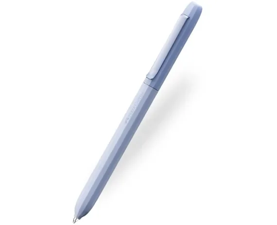 Faber-Castell Avori Boligrafo de Mecanismo Giratorio XB - 92% de Plastico Reciclado - Clip Metalico Solido - Color Azul Claro