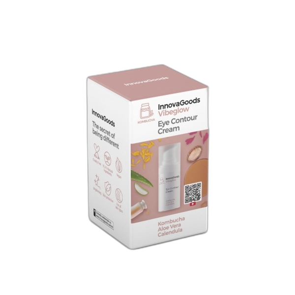 Innovagoods Vibeglow Contorno de Ojos de Kombucha - Contenido 15ml - Vegano - Uso Diario - No Testado en Animales
