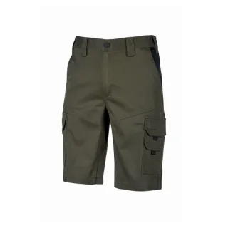 Upower Bonito Pantalones Cortos de Trabajo de Algodon Elastizado - Talla 2XL - Cinturilla Elastica, Bolsillos Multifuncionales, Cierre Cremallera, Costuras Reforzadas, Proteccion DPI1 - Colo