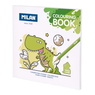 Milan Dino Land Cuaderno para Colorear Microperforado - Tematica Dinosaurios - 20 Ilustraciones Detalladas