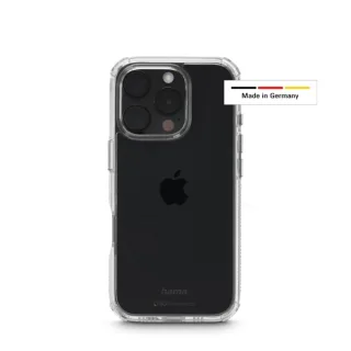 Hama Extreme Protect Funda para iPhone 16 Pro - Antideslizante - Policarbonato - Proteccion D3O - Bordes Elevados - Color Transparente