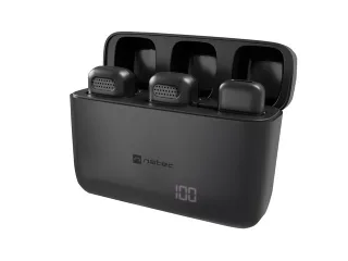 Natec Hopper Lavalier 2 Microfonos Inalambricos Conector USB-C - Alta Sensibilidad - Frecuencia Hasta 48 kHz