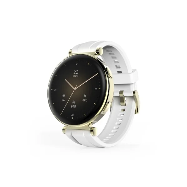 Hama 7000 Reloj Inteligente Smartwatch - Bluetooth 5.3 - Bateria 300mAh - Pantalla AMOLED 1.32" - IP68 - Resistencia al Agua 3 Atm - Pulsera de Silicona - 4.3x1.2x5.1cm - Color Blanco