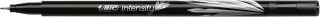 Bic Intensity Fine Rotulador de Punta Fina de 0.8mm - Trazo de 0.4mm - Tinta con Base de Agua - Color Negro · Pack de 12 uds.