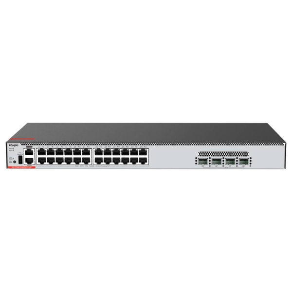 Ruijie RG-CS86-24XMG4XS4VS-UPD Switch con Auto-Negociacion Modular - 24 Puertos hasta 5Gbps - 4x SFP+ 10Gbps - 4x SFP28 25Gbps - PoE/PoE+/PoE++ - 3 Ventiladores Modulares - Color Negro y Gris