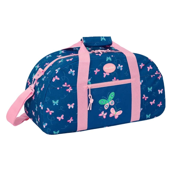 Safta Blackfit8 Mariposas Bolsa de Deporte - Bolsillo Frontal - Bandolera Ajustable - Tirador Doble - Tacos Protectores en Base - Fondo Extraible - 26L - 500x200x260mm - Color Azul Marino
