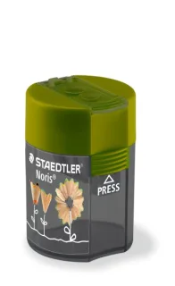 Staedtler 512 F Sacapuntas de 2 Orificios con Deposito - Para Lapices de 8.2mm y 10.2mm - Color Verde · Pack de 10 uds.