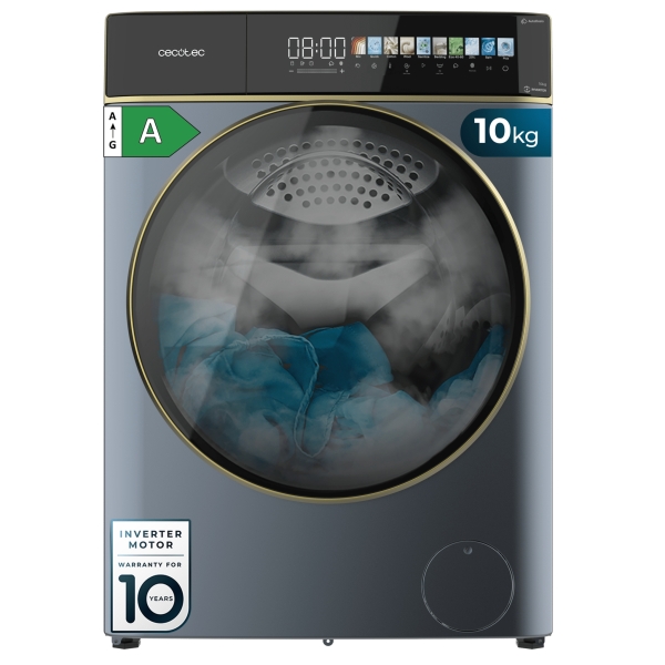 Cecotec Bolero DressCode 10900 Autodose Inverter FullColor Titanium A Lavadora de Carga Frontal con Autodosis - Capacidad 10kg - Velocidad 1400rpm - Pantalla 10.3" - Motor Inverter - Color A