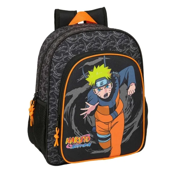 Safta Naruto Mochila - Adaptable a Carro - Bolsillos Laterales - Doble Tirador - Hombreras Acolchadas - Bolsillo Frontal - Asa de Mano - 15 L - 320x120x380mm - Color Negro