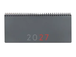 Finocam Planificador de Sobremesa Internacional - Anual 2027 - Semana Vista Vertical - 290x116mm - Espiral Doble - Tapa de Polipropileno - Esquinas Microperforadas - Papel de 80g/m2 - Color
