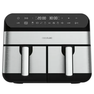 Cecotec Cecofry Advance 9000 Inox Freidora sin Aceite Doble - 2800W - Capacidad de 9L - Rango de 80 a 200°C - 8 Programas Preconfigurados - Acero Inoxidable - Color Negro