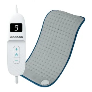 Cecotec HeatConfort 6000 ThermalPad Manta Electrica - Potencia de 100W - 9 Niveles de Temperatura - Controlador LCD - Temporizador de 120min - Lavado Facil - Cable Extralargo - 30x60cm - Col