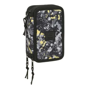 Safta Graffiti Splash Plumier de 3 Pisos - 37 Piezas - 1.3L - Goma - Lapiz - Boligrafos - Sacapuntas - Reglas - 16 Colores - 14 Rotuladores - 125x55x195mm - Multicolor