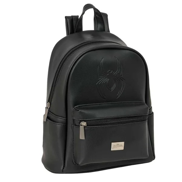 Safta Spider-Man Mini Mochila - Cremallera - Bolsillo Frontal - Bolsillo Lateral - Interior Forrado - Hombreras Ajustables - Asa Superior - 9L - 240x120x280mm - Color Negro
