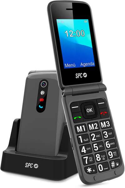 SPC Stella 2 Telefono Movil Boton SOS - de Tapa para Personas Mayores - Boton de Emergencias - Botones y Teclas Grandes - Ayuda Inteligente en Remoto - Acceso Directo a Tres Contactos - Base