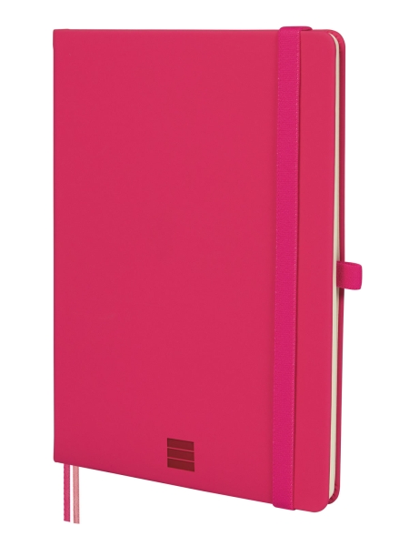 Finocam Nexo Cuaderno de Tapa Dura - 72 Hojas - Formato A5 - 148x210mm - Papel Crema de 80g/m2 - Liso - Bolsillo Interior - Cierre con Goma - Hojas Microperforadas - Color Fucsia