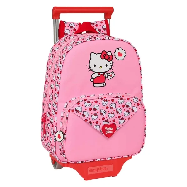 Safta Hello Kitty Mochila con Carro - Portabotellas - Hombreras Acolchadas - Mochila Extraible - Carro Resistente - Asa Superior - 10L - 260x110x340mm - Color Rosa