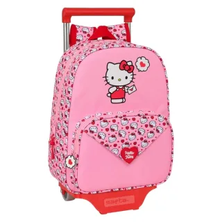 Safta Hello Kitty Mochila con Carro - Portabotellas - Hombreras Acolchadas - Mochila Extraible - Carro Resistente - Asa Superior - 10L - 260x110x340mm - Color Rosa