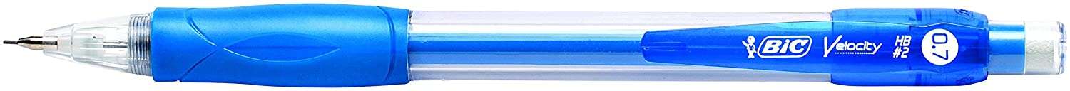 Bic Velocity Portaminas 0.7mm HB con Goma - Zona Grip - Larga Duracion - Cuerpo de Colores Surtidos · Pack de 12 uds.