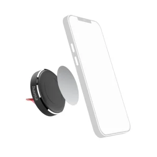 Hama Magnet Soporte de Coche para Smartphone - Magnetico - Pinza para Rejilla - Color Negro