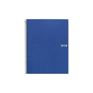 Miquel Rius Notebook6 Cuaderno de Espiral Formato A5 - 150 Hojas de 70gr Microperforadas con 2 Taladros - Cubiertas de Polipropileno - Cuadricula 5x5 - Color Azul · Pack de 5 uds.