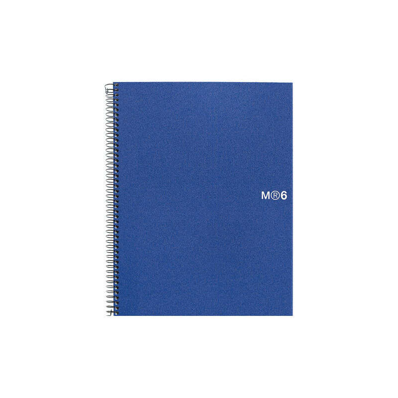 Miquel Rius Notebook6 Cuaderno de Espiral Formato A5 - 150 Hojas de 70gr Microperforadas con 2 Taladros - Cubiertas de Polipropileno - Cuadricula 5x5 - Color Azul · Pack de 5 uds.