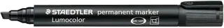 Staedtler Lumocolor 350 Rotulador Permanente - Punta Biselada 2-5mm aprox. - Tinta Base de Alcohol - Secado Rapido - Color Negro · Pack de 10 uds.