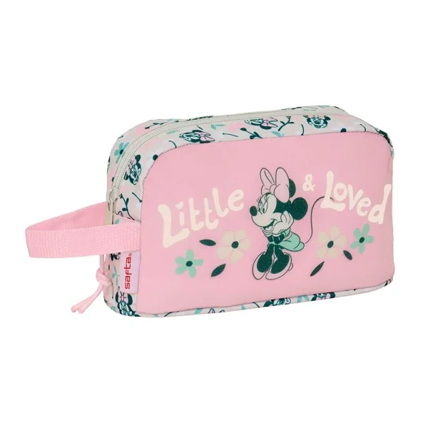 Safta Minnie Mouse Minty Portadesayunos Termico de 1.7L - Interior Forrado en Aluminio - 215x65x120mm - Color Rosa Pastel