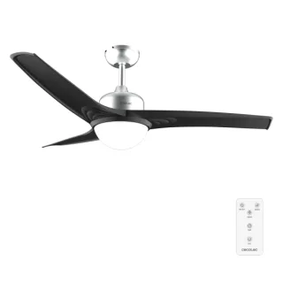 Cecotec EnergySilence Aero 560 IronBlack Ventilador de Techo con 3 Aspas y Luz Integrada - 60W - Diametro de 52" - LED de 18W - Mando a Distancia - Temporizador - 3 Velocidades - Color Negro