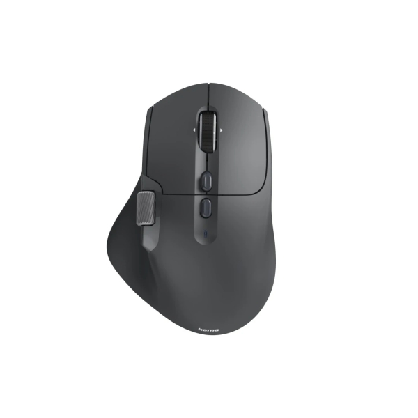 Hama WM-900 Raton Optico Inalambrico para Diestros 3200dpi - Bluetooth - Ergonomico - Silencioso - 10 Botones - Rango 10m - Recargable - Bateria de Litio - Color Negro