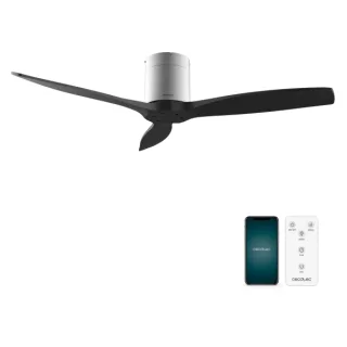 Cecotec EnergySilence Aero 5500 Aqua IronBlack Connected Ventilador de Techo de 3 Aspas - 40W - Diametro de 52" - Wi-Fi - IP44 - 6 Velocidades - Temporizador - Modo Invierno - Color Negro