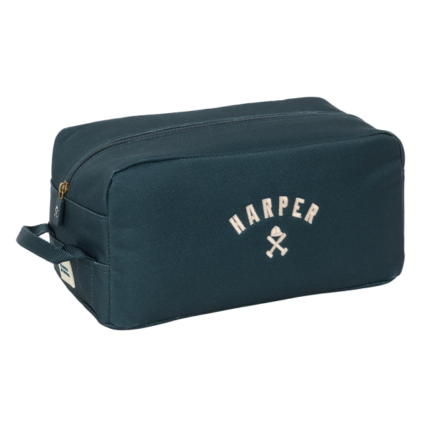Safta Harper and Neyer Zapatillero - Asa Lateral - 9L - Resistente - Facil Transporte - 340x180x150mm - Color Azul Marino