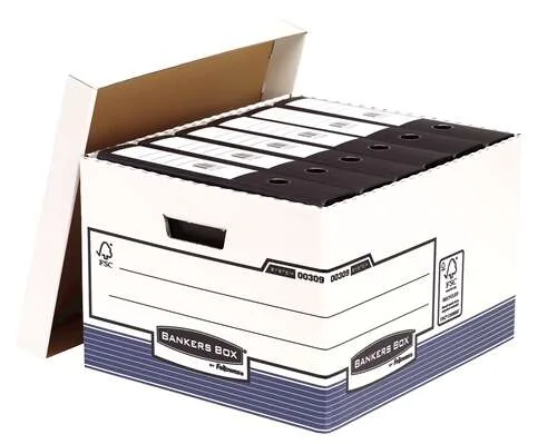 Fellowes Bankers Box Contenedor de Archivos Folio - Montaje Automatico Fastfold - Carton Reciclado Certificacion FSC · Pack de 10 uds.