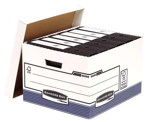 Fellowes Bankers Box Contenedor de Archivos Folio - Montaje Automatico Fastfold - Carton Reciclado Certificacion FSC · Pack de 10 uds.