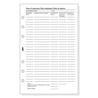 Finocam R517 Pack de 6 Formularios de Recambio para Agendas Open - Nota de Gastos - Formato 500 - 117x5x181mm - Color Blanco