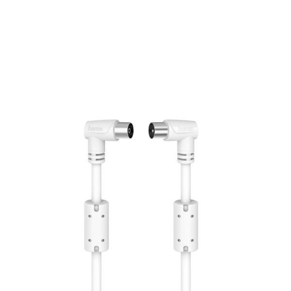 Hama Essential Cable Coaxial de Antena Macho/Hembra - Longitud 5m- Triple Blindaje - Apantallamiento 90dB - Impedancia 75Ohm - Color Blanco