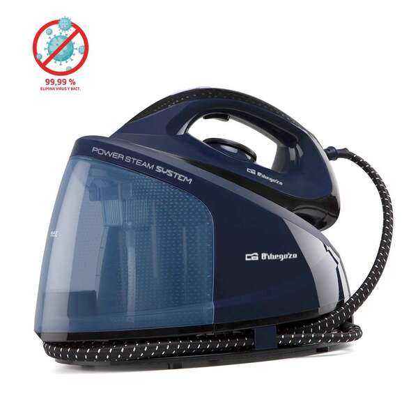 Orbegozo VP 8550 Centro de Planchado Profesional Potencia de 2400W - Deposito XL de 1.2L - Suela de Teflon Antideslizante - Vapor Continuo de 100 Mg/Min - Seguro y Eficiente