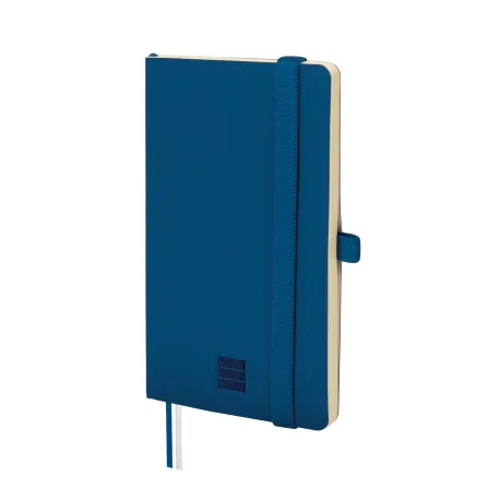 Finocam Nexo Cuaderno de Tapa Blanda - 72 Hojas - 90x150mm - Papel Crema de 80g/m2 - Liso - Bolsillo Interior - Cierre con Goma - Hojas Microperforadas - Color Azul Marino