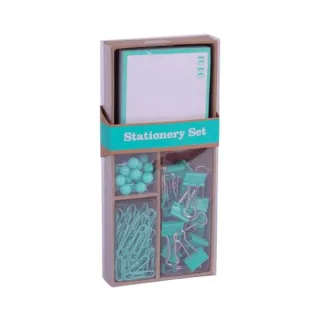 Apli Fluor Collection Set de Oficina - 25 Pins, 80 Clips de 28mm, 20 Pinzas Abatibles de 19mm y Notas Adhesivas de 100 Hojas en Verde Fluor - Diseño Moderno y Llamativo - Producto Reposicion