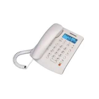 Daewoo Telefono de Sobremesa Supletorio - Altavoz Manos Libres - Pantalla LCD - Autodeteccion FSK/DRMF - Centralita - Calendario - Memoria de Contactos - Color Blanco