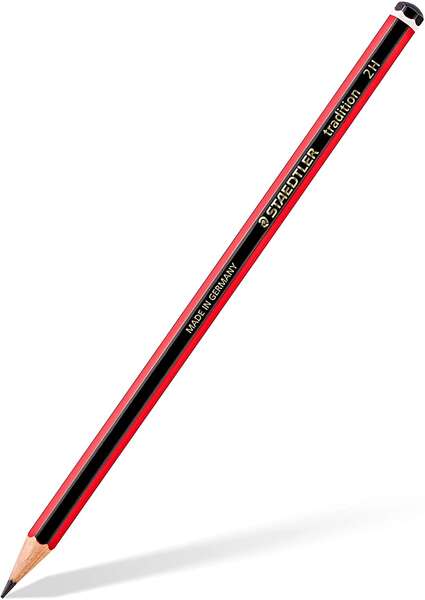Staedtler Tradition 110 Lapiz de Grafito Hexagonal - Mina 2H - Resistencia a la Rotura - Madera de Bosques Sostenibles · Pack de 12 uds.