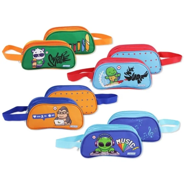 Bismark Lovely Animals Portatodo Ovalado a 2 Colores - 3 Compartimentos - 4 Diseños Diferentes · Pack de 12 uds.