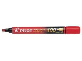 Pilot Rotulador Permanente 400 - Punta Biselada 4,5mm - Trazo 4mm - Color Rojo · Pack de 12 uds.