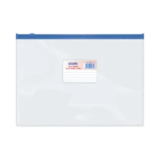 Dohe Bolsa Zipper Apaisada PVC Transparente 150 Micras - Tamaño Folio - Apertura Superior - Cierre Zip Hermetico · Pack de 12 uds.