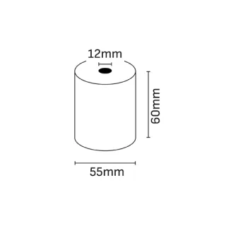 Oqonos Rollo de Papel Termico 60x55x12mm, Libre de BPA, FSC · Pack de 10 uds.