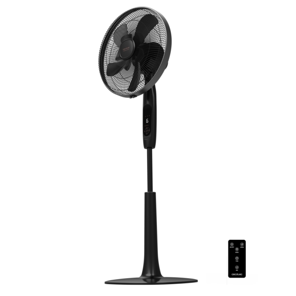 Cecotec EnergySilence 1020 ExtremeConnected Ventilador de Pie con 10 Aspas - 60W - Motor de Cobre - Diametro de 40cm - 6 Velocidades - Temporizador - Altura Ajustable - Color Negro