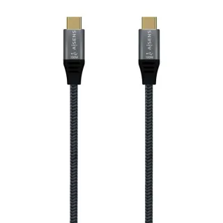 Aisens Cable USB 3.2 Gen2x2 Aluminio 20Gbps 8K@30Hz 5A 100W E-Mark, Tipo USB-C/M-USB-C/M - 0.6m - Color Gris