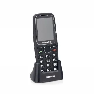 Daewoo Telefono Movil para Mayores - Pantalla 2.4" - Teclas Grandes Retroiluminadas - Bateria 1.400mAh - Boton SOS Trasero - Dual SIM - Jack 3.5mm - Radio FM - USB-C - Color Negro