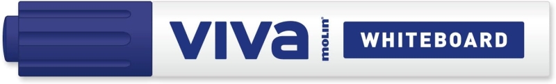 Molin Viva Rotulador para Pizarra Blanca - Punta Redonda de Fibra Sintetica - Trazo 3mm - Tinta con Base de Alcohol - Color Azul · Pack de 12 uds.